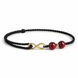 Red Rope Cinnabar Bead Bracelet — Knotted Lucky Charm for Prosperity & Protection Tibet Art
