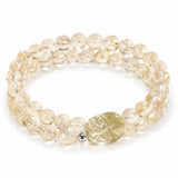 Yellow Citrine Pixiu Bracelet Collection — Natural Asai Crystal Charms For Wealth & Protection - 6mm Double-Wrap PixiuTibet Art