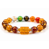 Citrine bracelet - God of Wealth & 5 Jambhala Tibet Art