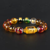 Citrine bracelet - God of Wealth & 5 Jambhala - Tibet Art