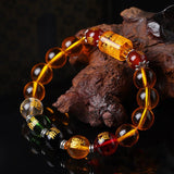 Citrine bracelet - God of Wealth & 5 Jambhala - Tibet Art