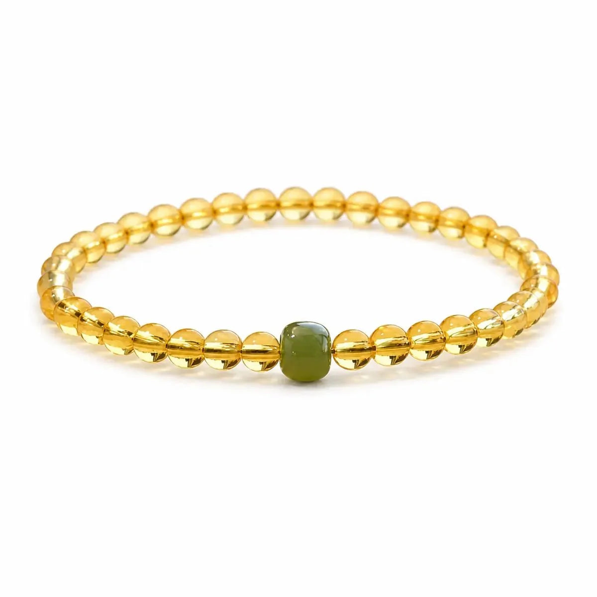 Putuo Mountain Citrine Luck Bracelet — Natural Crystal With Jade & Cinnabar Bead Options Tibet Art