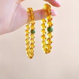 Putuo Mountain Citrine Luck Bracelet — Natural Crystal With Jade & Cinnabar Bead Options - Plain Citrine4mmTibet Art