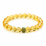 Putuo Mountain Citrine Luck Bracelet — Natural Crystal With Jade & Cinnabar Bead Options Tibet Art
