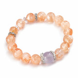 Yellow Citrine Pixiu Bracelet Collection — Natural Asai Crystal Charms For Wealth & Protection - 10mm Sea Urchin SapphireTibet Art