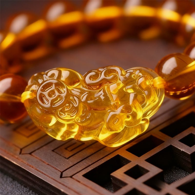 Citrine Bracelet - Feng Shui Wealth Pixiu - Tibet Art