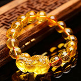 Citrine Bracelet - Feng Shui Wealth Pixiu - Tibet Art