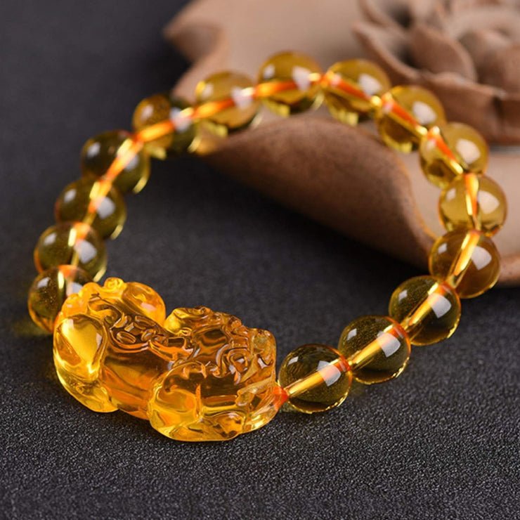 Citrine Bracelet - Feng Shui Wealth Pixiu - Tibet Art