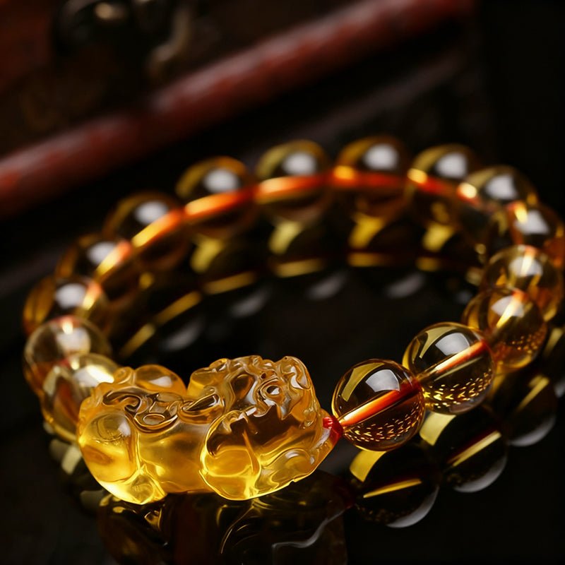Citrine Bracelet - Feng Shui Wealth Pixiu - Tibet Art