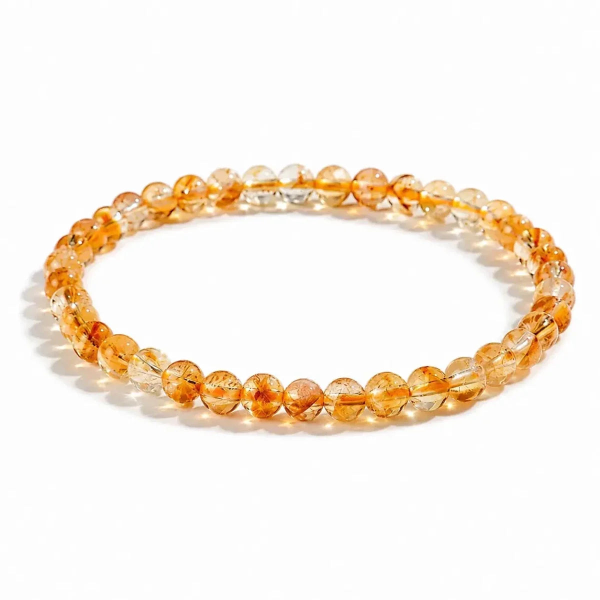Natural Citrine Bead Bracelet 4mm–12mm — Yellow Crystal Strand In Six Sizes - 4mmTibet Art