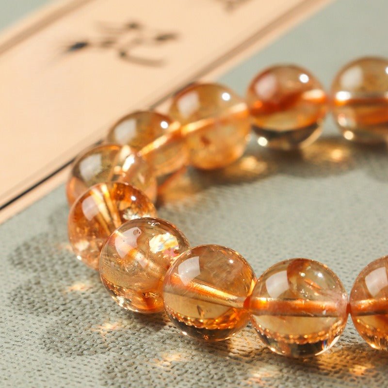 Natural Citrine Bead Bracelet 4mm–12mm — Yellow Crystal Strand In Six Sizes - 4mmTibet Art