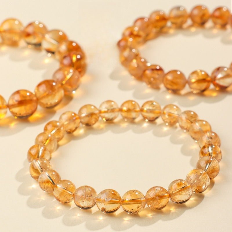 Natural Citrine Bead Bracelet 4mm–12mm — Yellow Crystal Strand In Six Sizes - 6mmTibet Art