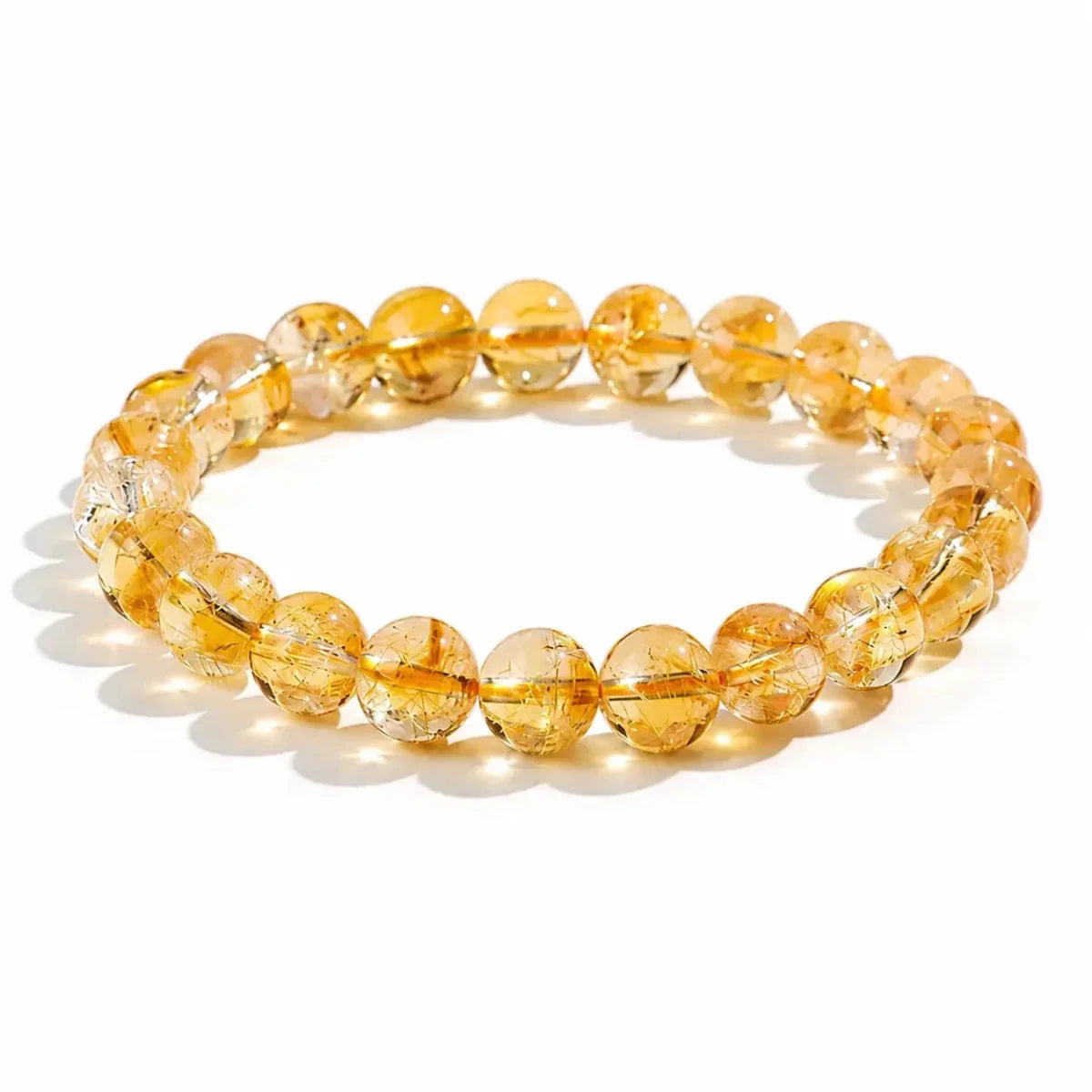 Natural Citrine Bead Bracelet 4mm–12mm — Yellow Crystal Strand In Six Sizes - 8mmTibet Art