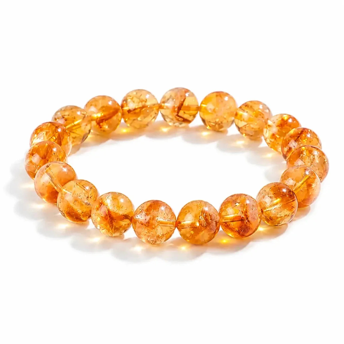 Natural Citrine Bead Bracelet 4mm–12mm — Yellow Crystal Strand In Six Sizes - 10mmTibet Art