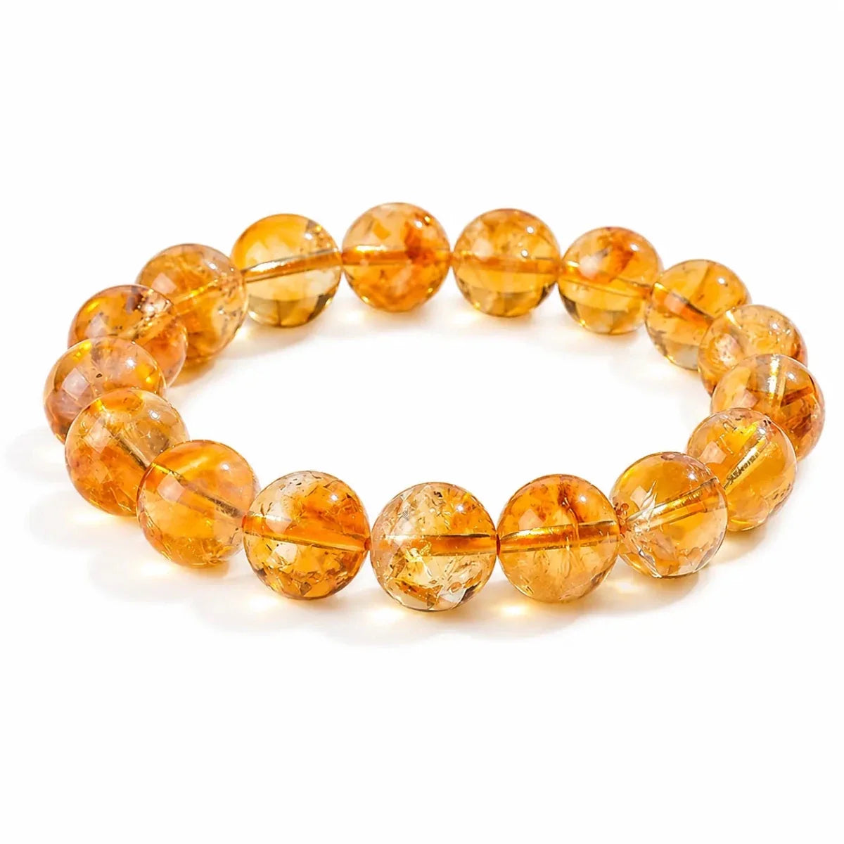 Natural Citrine Bead Bracelet 4mm–12mm — Yellow Crystal Strand In Six Sizes - 12mmTibet Art