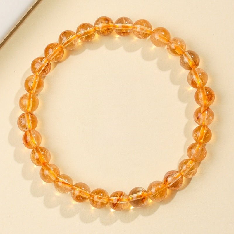 Natural Citrine Bead Bracelet 4mm–12mm — Yellow Crystal Strand In Six Sizes - 6mmTibet Art