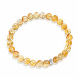 Crushed Silver & Citrine Bead Bracelet — Sparkle Chain With Yellow Tower Crystal - Yellow Tower CitrineTibet Art