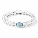 Clear Quartz & Aquamarine Bead Bracelet — Cool Stones for a Clear Head Tibet Art