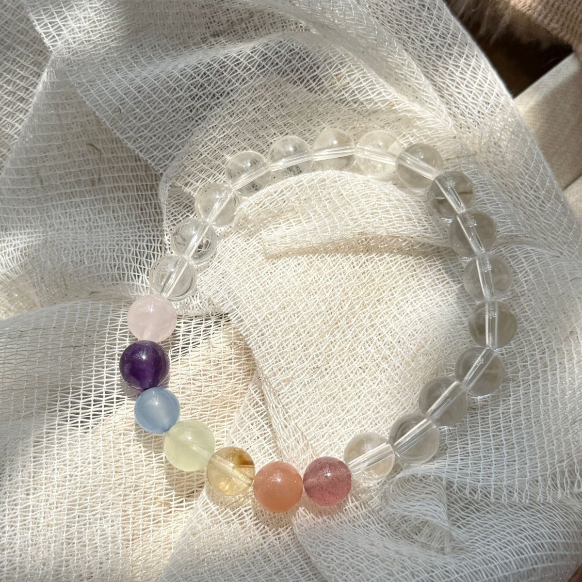 Multi-Gemstone Chakra Bracelet — The Full Spectrum, Done Right - Rainbow (16cm)Tibet Art