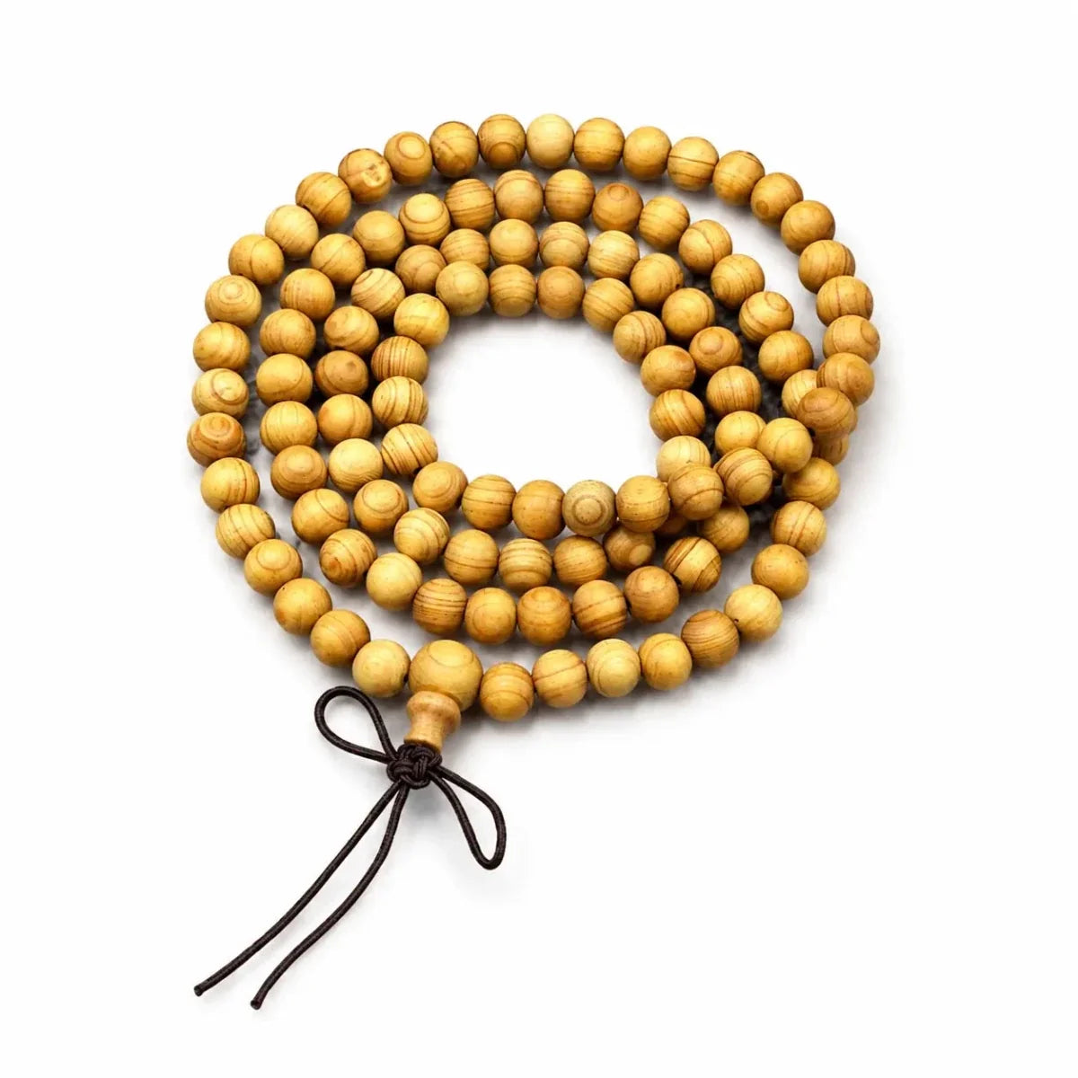 Multi-Wood 108-Bead Mala Bracelet — Natural Wood Prayer Beads for Daily Wear & Meditation - Cliff Cypress 6mmTibet Art