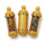 Tibetan Thangka Guardian Deity Pendant — Hand-Painted Tsa-Tsa Amulet for Your Birth Year Tibet Art