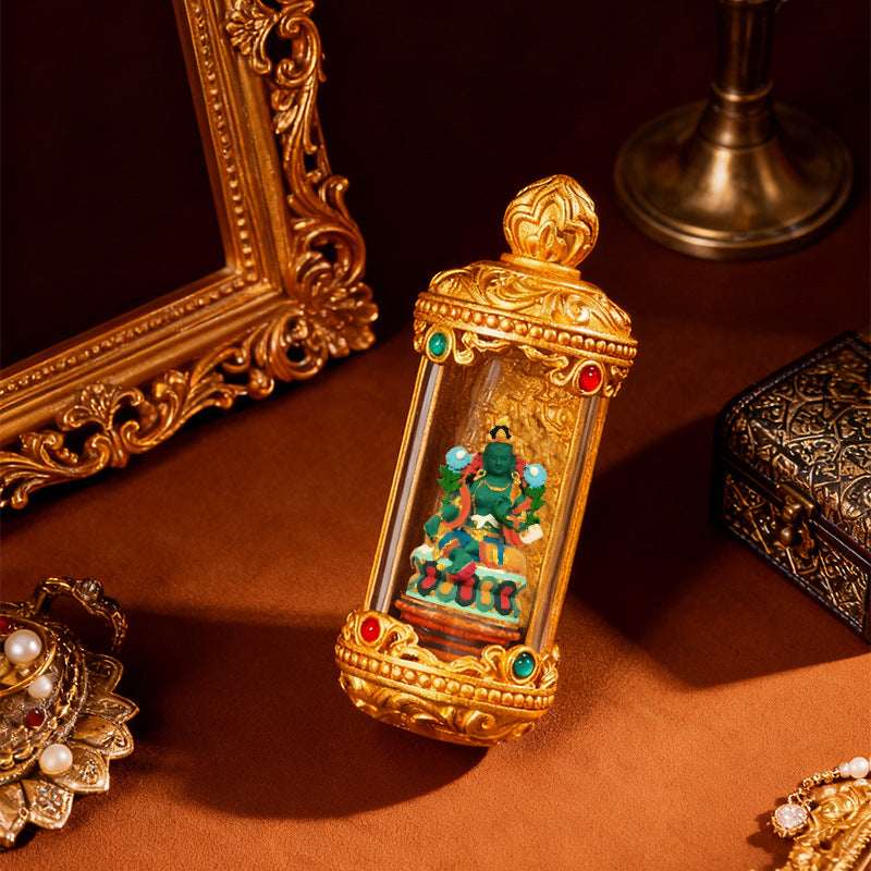 Tibetan Thangka Guardian Deity Pendant — Hand-Painted Tsa-Tsa Amulet for Your Birth Year Tibet Art