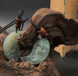 Dragon & Phoenix Jade Pendant — Paired Symbol of Harmony & Eternal Bond Tibet Art