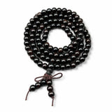 Multi-Wood 108-Bead Mala Bracelet — Natural Wood Prayer Beads for Daily Wear & Meditation - Ebony 6mmTibet Art