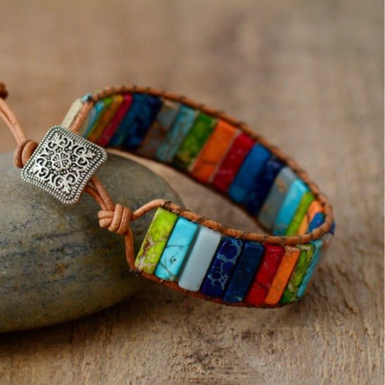 Emperor Stone Woven Bracelet — Hand-Braided Color, Made to Fit - Mixed ColorTibet Art