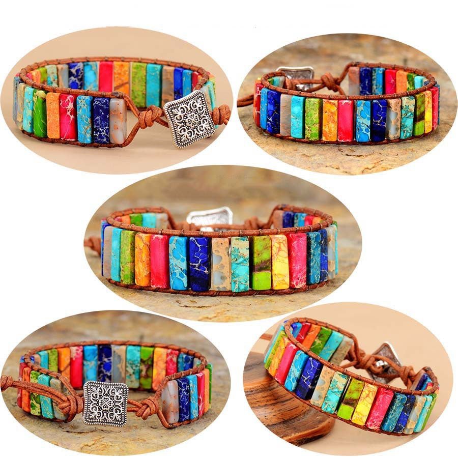 Emperor Stone Woven Bracelet — Hand-Braided Color, Made to Fit - Mixed ColorTibet Art