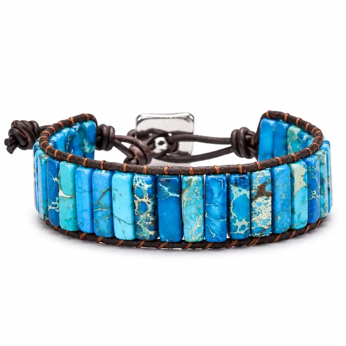Emperor Stone Woven Bracelet — Hand-Braided Color, Made to Fit - Light BlueTibet Art