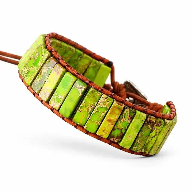 Emperor Stone Woven Bracelet — Hand-Braided Color, Made to Fit Tibet Art
