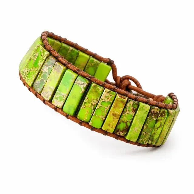 Emperor Stone Woven Bracelet — Hand-Braided Color, Made to Fit Tibet Art