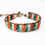 Emperor Stone Woven Bracelet — Hand-Braided Color, Made to Fit - Floral GreenTibet Art