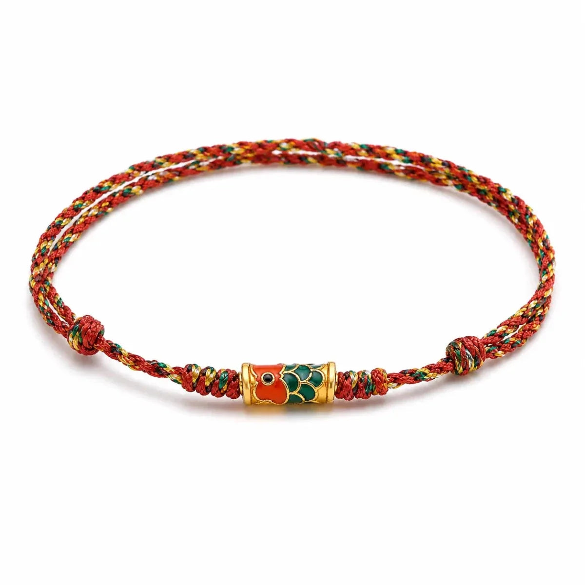 Koi Fish Lucky Bracelet — Woven Red String Dragon Boat Festival Charm Tibet Art