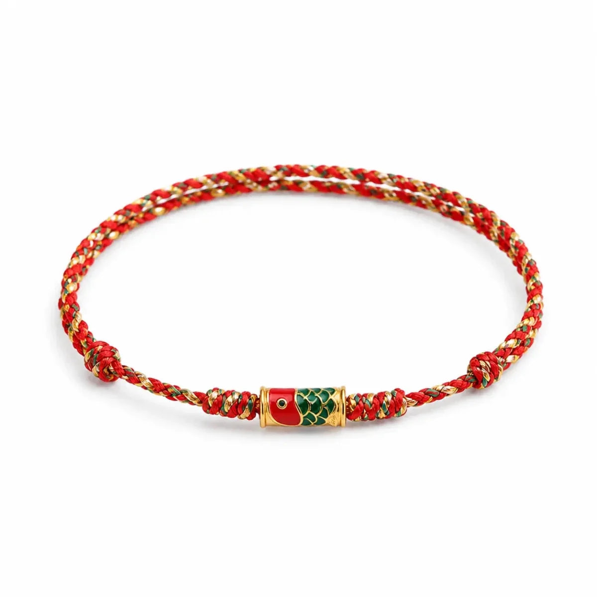 Koi Fish Lucky Bracelet — Woven Red String Dragon Boat Festival Charm Tibet Art