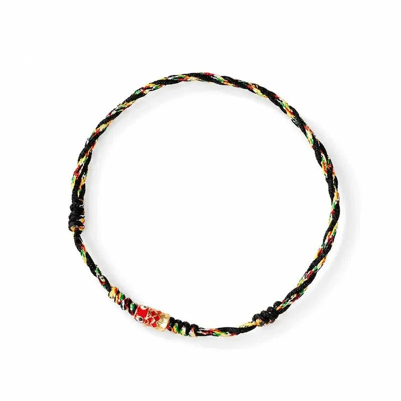 Koi Fish Lucky Bracelet — Woven Red String Dragon Boat Festival Charm Tibet Art