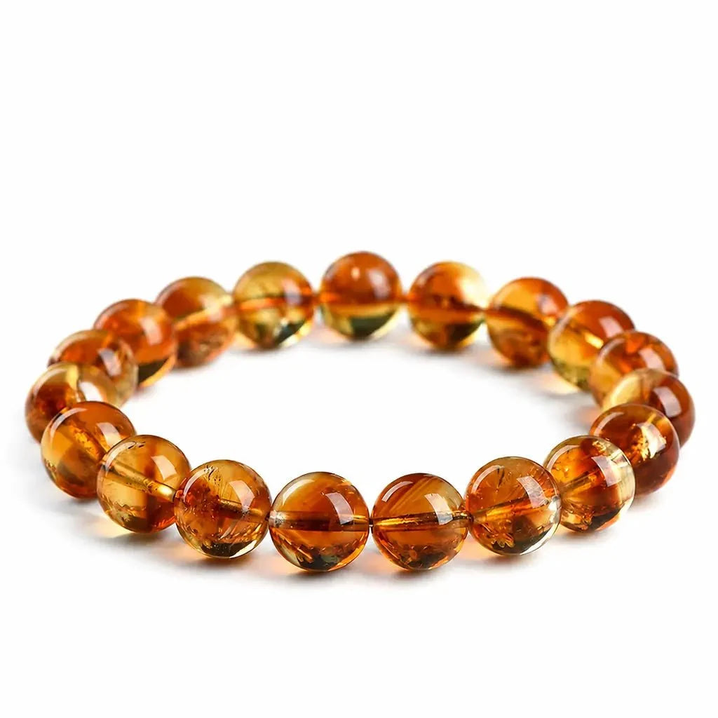 Pyramid-Cut Citrine Bead Strand — Faceted Brazilian Yellow Crystal, 3 Depths of Color Tibet Art