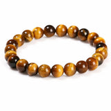 Natural Tiger Eye Bead Bracelet — 5 Grades From 1A to 5A, Plus Diamond-Cut Faceted Tibet Art