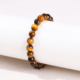 Natural Tiger Eye Bead Bracelet — 5 Grades From 1A to 5A, Plus Diamond-Cut Faceted - 5A Natural Yellow Tiger Eye6mmTibet Art