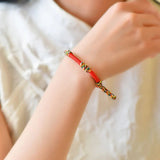 Red String Bracelet - Tibetan Five-Colored Vajra Knots - Tibet Art