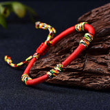 Red String Bracelet - Tibetan Five-Colored Vajra Knots - Tibet Art