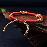 Red String Bracelet - Tibetan Five-Colored Vajra Knots - Tibet Art