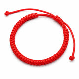 Red Rope Lucky Bracelet — Handwoven Flat Knot & Vajra Knot Cord for Luck & Protection - Red — Vajra KnotTibet Art