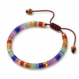 7 Chakra Adjustable Bracelet — Flat Beads That Move With You - StandardTibet Art