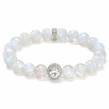 Moonstone & Aquamarine Bead Bracelet — Soft Glow Charm for Luck & Love Tibet Art