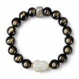 Gold Sheen Obsidian Jade Pixiu Bracelet — Keep Wealth Close Tibet Art