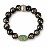 Gold Sheen Obsidian Jade Pixiu Bracelet — Keep Wealth Close Tibet Art