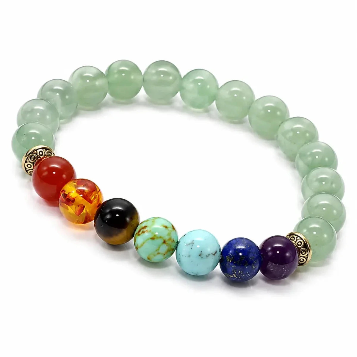 7 Chakra Bead Bracelet — One Stone for Every Center That Needs Reminding - Green AventurineTibet Art