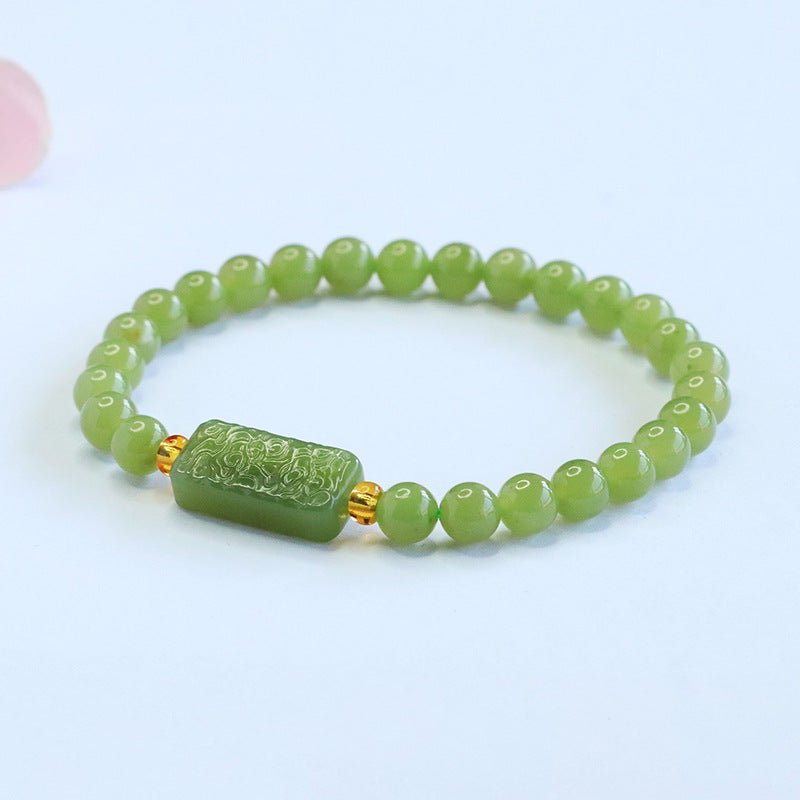 Hetian Jade Cloud Plaque Bracelet — Wushipai for a Quiet Mind - Cloud Plaque6mmTibet Art
